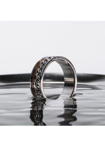 Holzkern Fractional Ring Silber und Walnuss