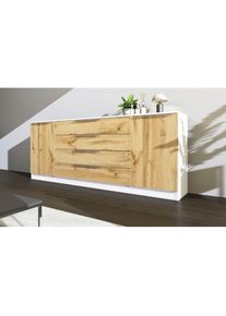 borchardt Möbel borchardt Möbel , Kommode »Oliva« Breite 200 cm, mit 4 Schubkästen , weiss , Masse (B/T/H): 200/35/78 cm