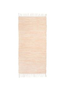 Teppich »Milo 1« rechteckig 5 mm Höhe Handweb Teppich, Flachgewebe, reine Baumwolle, handgewebt, mit Fransen , orange , ANDIAMO , Obermaterial:...