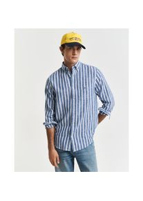 Gant , Langarmhemd »REG COTTON/LINEN STRIPED SHIRT«, Streifen, luftig, Leinen , blau , 4XL , Gestreiftes Hemd von Gant