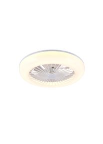 REALITY Mora Deckenventilator mit Beleuchtung LED Wei&szlig;, 1-flammig, Fernbedienung