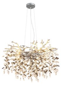 Globo Queena Kronleuchter Silber, 10-flammig