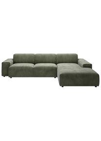 Pure Home Lifestyle Ecksofa , Grün , Textil , Ottomane rechts, L-Form , 300x189 cm , Goldenes M, Made in EU, Oeko-Tex® Standard 100,