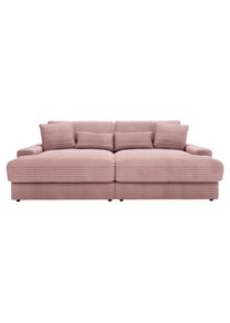 CARRYHOME Bigsofa , Altrosa , Textil , Füllung: Schaumstoff, Silikon,Schaumstoff, Silikon,Schaumstoff, Silikon , 230x85x190 cm , Typenauswahl, Rücken