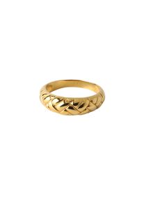 Orelia Waffle Ring 'Domed' Damen Gr&ouml;&szlig;e S/M gold