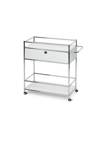 Tchibo - Barwagen Metall &raquo;Cn3&laquo; mit Schublade - 76,9x40x93cm - weiss - Metall / Stahl / Aluminium