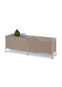 Tchibo - Lowboard Metall »Cn3« mit 2 Klappen - 152x40x51,5cm - taupe - Stahl / Aluminium / Kunststoff