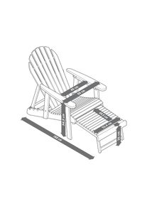 Tchibo - Chaise de jardin Adirondack avec partie pieds extensible - noir