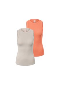 Tchibo - 2 hauts de sport - taille: S - blanc/orange