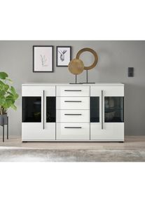 Inosign , Sideboard »Cantara, moderner Schrank, Kommode in Eiche Evoke oder weiss« schwarze Stangengriffe, ausreichend Stauraum, vielseitig...