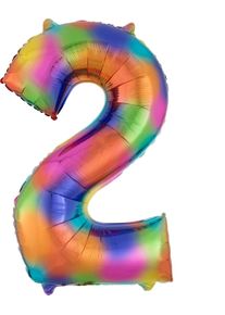 Amscan Palloncino foil numero 2 arcobaleno