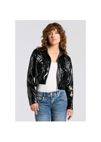 BOSS Orange, Unisex, BOSS Orange Kurzjacke &raquo;Jasita Premium Unisexmode&laquo; in Lederoptik, schwarz 001, 40, Truckerjacke von BOSS Orange Womenswear