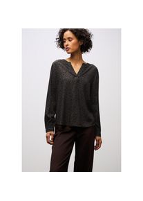 Street One, Unisex, Street One Langarmbluse mit Leo-Print, im Tunika-Stil, schwarzest braun, 42, Split Neck Leo Bluse von Street One