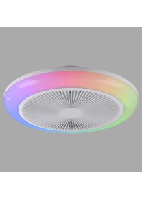 Leuchten Direkt JUST LIGHT BRENDA Deckenleuchte mit Ventilator LED Wei&szlig;, 1-flammig, Fernbedienung