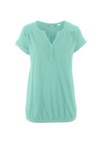 bonprix , Damen , T-Shirt »Baumwoll-Shirt, Kurzarm« Baumwoll-Shirt, Kurzarm , grün , T-Shirt mit Kurzarm und V-Ausschnitt für einen lässigen Look