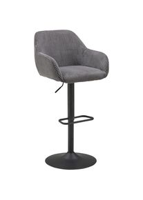 Livetastic Barhocker , Grau, Schwarz , Metall, Textil , Drehkreuz , 44x95-117x55 cm , inklusive Armlehnen , Esszimmer, Barm&ouml;bel, Barhocker