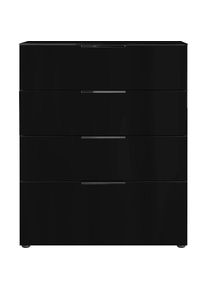 Germania , Kombikommode »Oakland mit Glasauflagen,« Breite 83 cm, mit Schubladen, in vers. Varianten , schwarz , Türdämpfung, Schubladen mit...