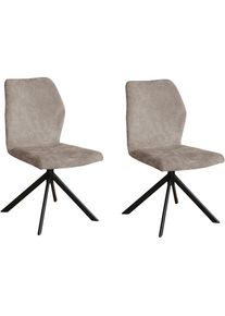 Home Affaire, Home Affaire Schalenstuhl &raquo;Hacienda&laquo; () 2er Set, cappuccino, schwarz, Metall, Polyester, Sperrholz, B/H/T: 49,5 cm x 88 cm x 63,5 cm