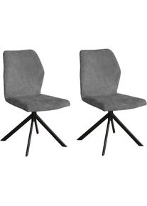 Home Affaire, Home Affaire Schalenstuhl &raquo;Hacienda&laquo; () 2er Set, grau, schwarz, Metall, Polyester, Sperrholz, B/H/T: 49,5 cm x 88 cm x 63,5 cm