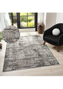 Teppich »Selin« rechteckig 9 mm Höhe dezenter Glanz, Schrumpf-Garn-Effekt, im Vintage-Look, dichte Qualität , grau , my home , Obermaterial: 60%...