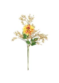 Kunstblumenstrauss »Kunstblumen Set Dahlie« Mit Dekozweig 62 cm hoch Blumen Arrangement Seidenblumen Einzelblumen , gelb , I.GE.A.
