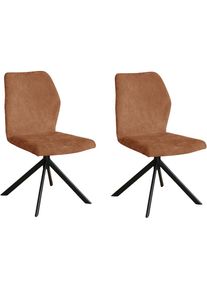 Home Affaire, Home Affaire Schalenstuhl &raquo;Hacienda&laquo; () 2er Set, terrakotta, schwarz, Metall, Polyester, Sperrholz, B/H/T: 49,5 cm x 88 cm x 63,5 cm