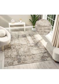 Teppich »Selin« rechteckig 9 mm Höhe dezenter Glanz, Schrumpf-Garn-Effekt, im Vintage-Look, dichte Qualität , braun , my home , Obermaterial: 60%...