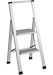 HEINE HOME Witt Trittleiter, silberfarben, Gr&ouml;&szlig;e H/B/T 97x44x48 cm, 90% Aluminium, 10% Kunststoff