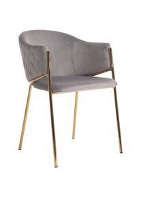 Ambia Home Armlehnstuhl , Grau, Goldfarben , Textil , Rundrohr , 60x79x54 cm , Stoffauswahl , Esszimmer, Esszimmerserien