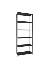 Mid.you Regal , Schwarz , Metall , 6 F&auml;cher , 69.5x185x30 cm , Reach , stehend, In verschiedenen Gr&ouml;ssen erh&auml;ltlich , Wohnzimmer, Regale, B&uuml;cherregale