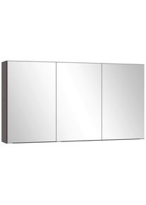 Held Spiegelschrank , Graphitfarben , Glas , 6 Fächer , 120x64x20 cm , Made in Germany , Badezimmer, Badmöbelsets & -serien, Badmöbelserien