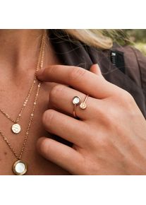 Holzkern Zendala Ring Ros&eacute; und Perlmutt