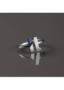 Holzkern Campania Ring Silber und Lapislazuli