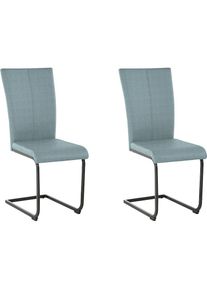 Home Affaire , Damen , Freischwinger »Oliver« () 2 Stk.Stuhl belastbar bis 120 Kg , blau , Gestell aus Metall