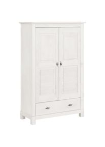 Wäscheschrank »Rauna« B/H/T ca. 96/155/38 cm, aus massiver Kiefer, FSC , 2-türig, 96cm breit , weiss , Home Affaire