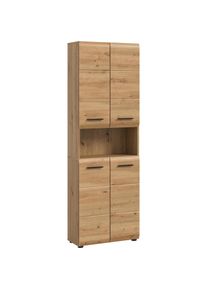 Inosign Stauraumschrank »FLORENZ, TOPSELLER!, Höhe 185 cm, 4 Türen, 4 Fachböden, 1 offenes Fach« TOPSELLER!, hochwertige MDF Front, Griff schwarz , braun ,...