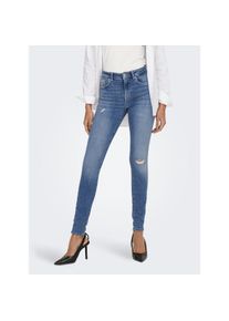 Only, Unisex, Only Skinny-fit-Jeans &raquo;ONLPOWER LIFE MID PUSH&laquo; mit Destroyed-Details, medium blau denim, S (36), L&auml;nge 34, Skinny Jeans von Only