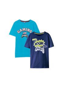 bonprix , Kinder , T-Shirt, 2er Packung , blau , T-Shirt 2er-Pack für Jungen