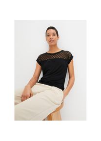 bonprix , Damen , T-Shirt »Shirt aus Viskose-Mix«, Shirt aus Viskose-Mix , schwarz , T-Shirt mit Kurzarm und femininer Ausstrahlung