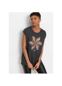 bonprix , Damen , T-Shirt , schwarz , T-Shirt in Longshirt-Form mit Rundhalsausschnitt