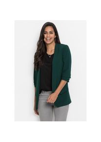 bonprix , Damen , Longblazer, Longblazer , grün , Longblazer mit lockerem Schnitt für angenehmen Tragekomfort