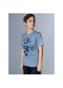 TRIGEMA , Kinder , T-Shirt »T-Shirt mit lässigem Motocross-Print« 1 Stk. , blau , Single-Jersey