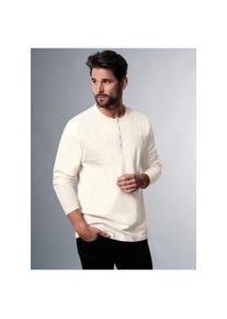 TRIGEMA , Longsleeve »Langarmshirt mit Knopfleiste«, 1 Stk. , beige , HEAVY -Single-Jersey