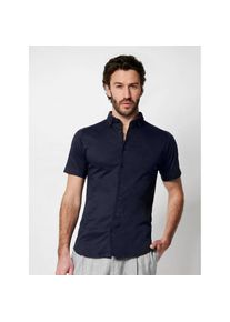DESOTO, Herren, DESOTO Kurzarmhemd &raquo;Jerseyhemd Casual Modern Button Down halbarm&laquo; Flexibler Stretch, solid true navy, M, N-Gr, Klassisches Kurzarmhemd