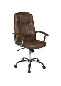 Duo Collection, Chefsessel &raquo;Bill&laquo; () Vintage Look, bis 100kg, braun, silberfarben, chrom, B/H/T: 60 cm x 106 cm x 60 cm