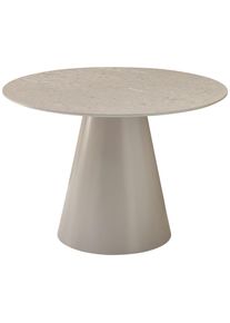 Livetastic Esstisch , Grau , Holzwerkstoff , Steinoptik , rund , Säule, rund , 120x75x120 cm , Esszimmer, Esstische, Esstische