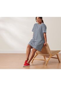 Tchibo - Jerseykleid - Damen - Gr. M - dunkelblau/gestreift