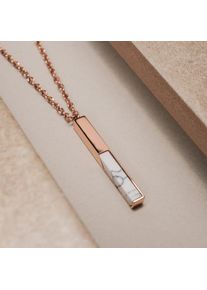 Holzkern Halsketten Damen Rosé und Marmor