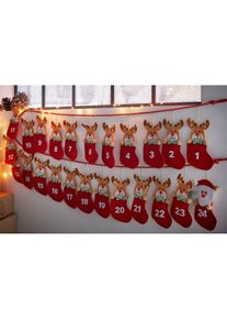 Adventskalender mit 24 Beutel in rot, 20x9 cm, bonprix