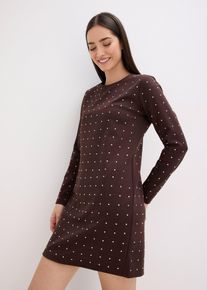 Jerseykleid mit Strass-Applikationen in braun, Gr&ouml;sse 44/46 (L), bonprix
